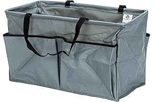 Household Essentials Grey Krush Canvas Utility Tote with Pockets | Reusable Grocery...