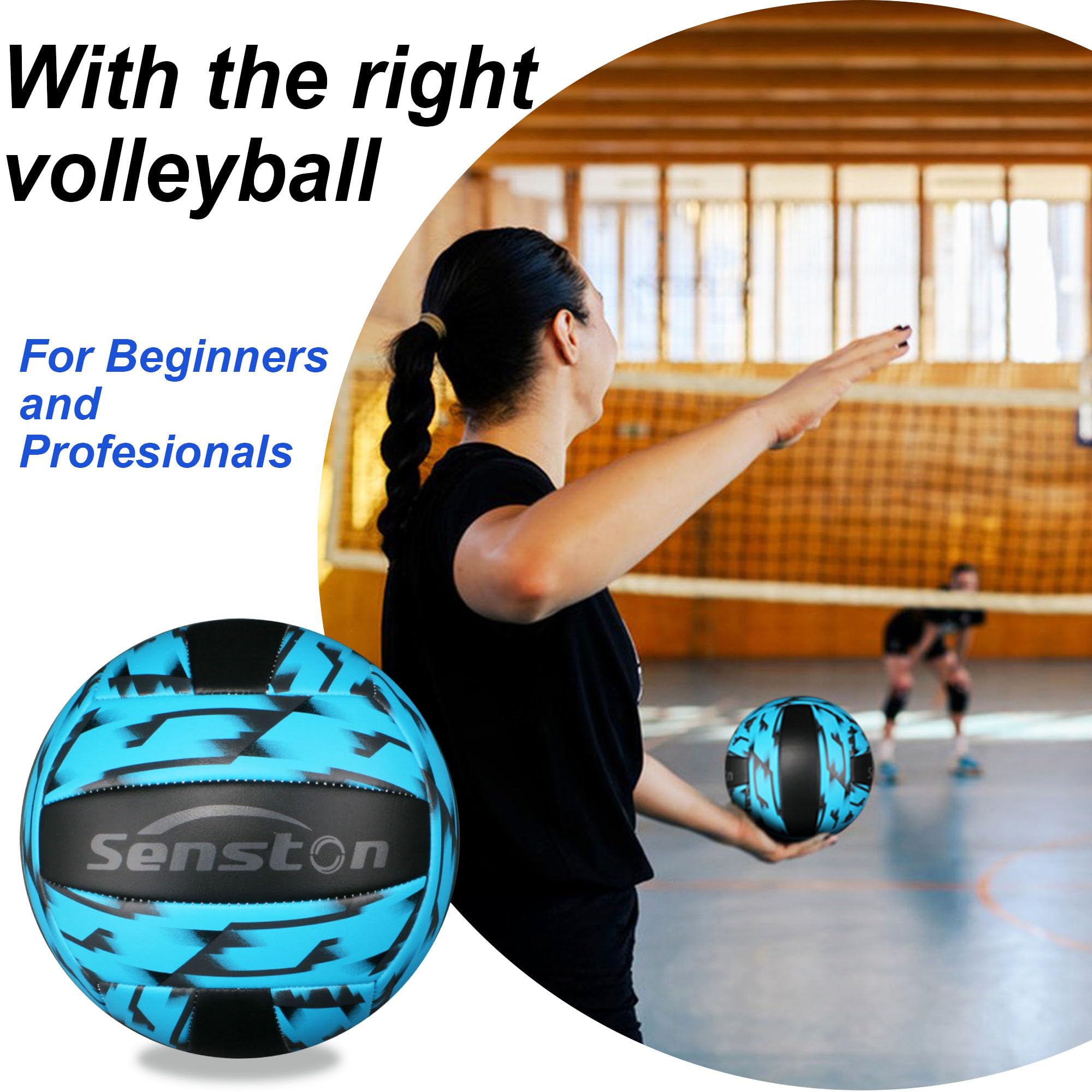 Pallone Da Beach Volley Runleaps Misura 5 - In PU, Morbido, Impermeabile, Per Spiaggia E Palestra - Foto 8