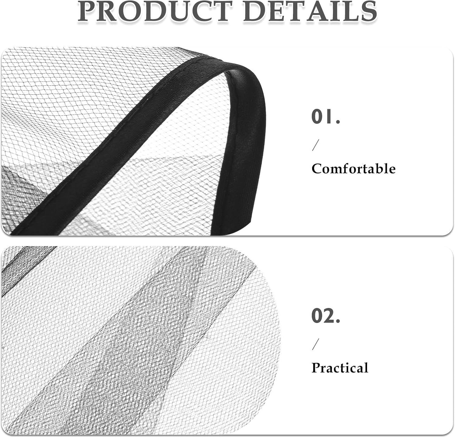 2pcs Black Cloth Makeup Shield for Women, Reusable Fashion Accessory image 3