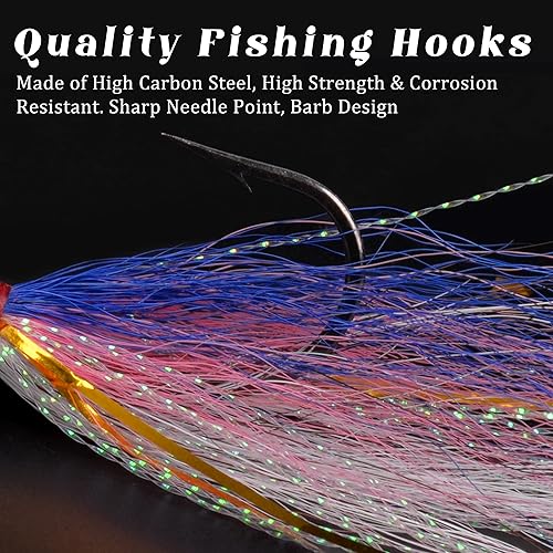 Miniatura 6 de Señuelos de pesca de agua salada, señuelos de pesca de cola de cubo para agua salada, agua dulce, surf, señuelos de pesca para lubina, platija, 5