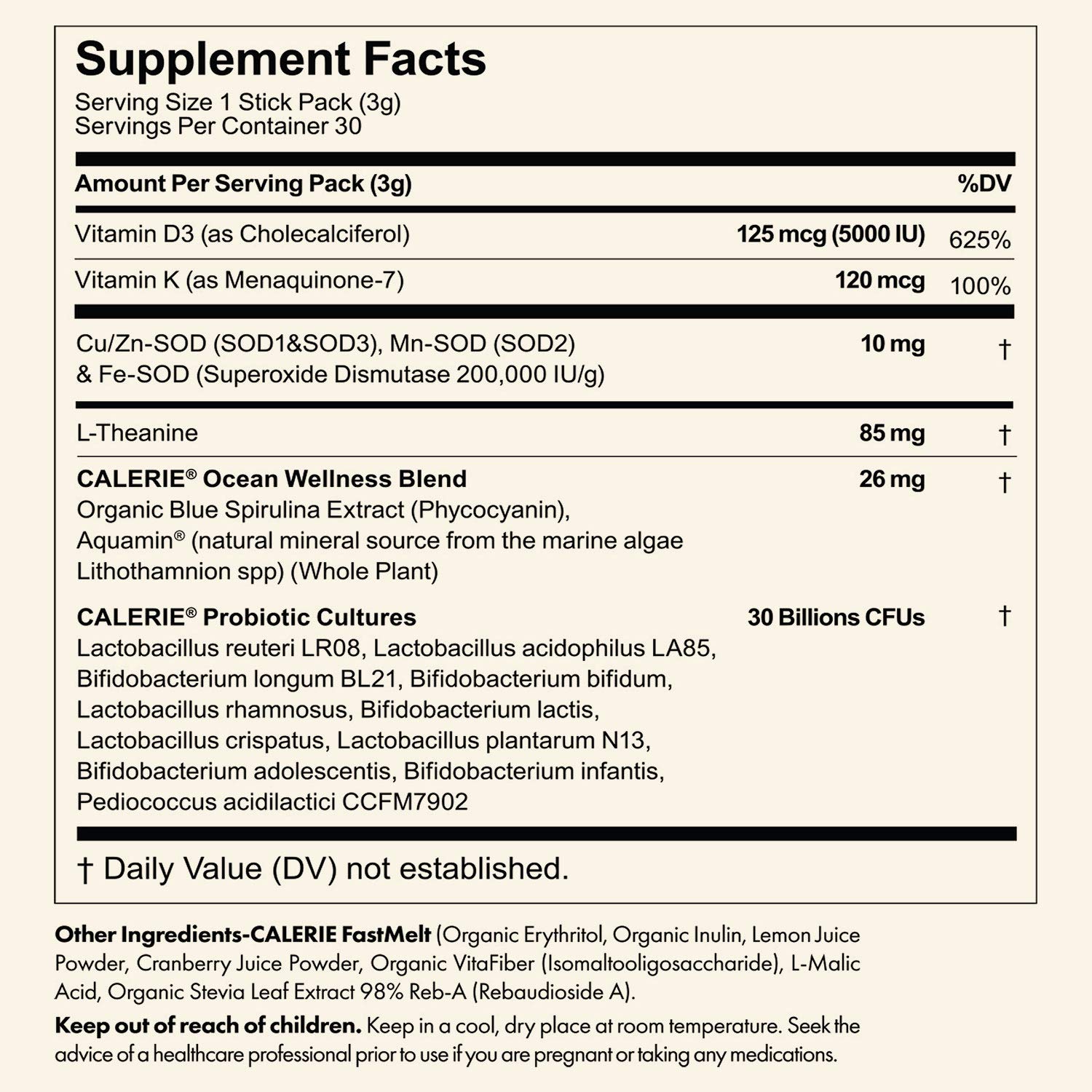 Amazon.com: CALERIE Aqua-SOD Probiotics – NLT 2,000IU Per Serving