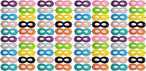 Miniatura 1 de TIHOOD Máscaras de superhéroe - 50 máscaras de fieltro con cinta elástica para niños, fiestas, máscaras, Halloween, multicolor