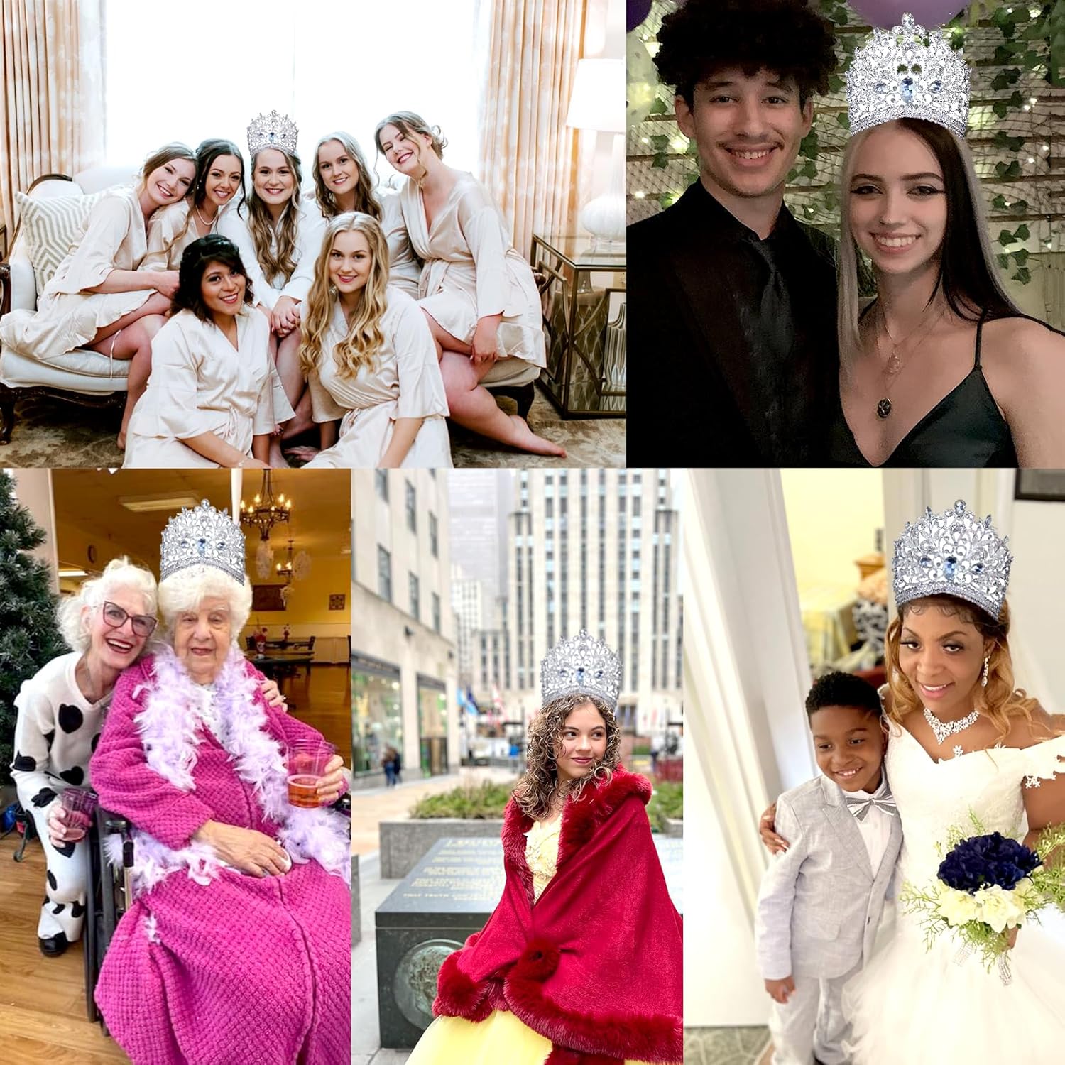 Wedding Tiaras and Crowns with Combs for Women, Crystal Queen Crown Silver Wedding Tiara for Bride, Princess Headpieces Quinceanera Pageant Crown Diadem for Birthday Prom - Image 6