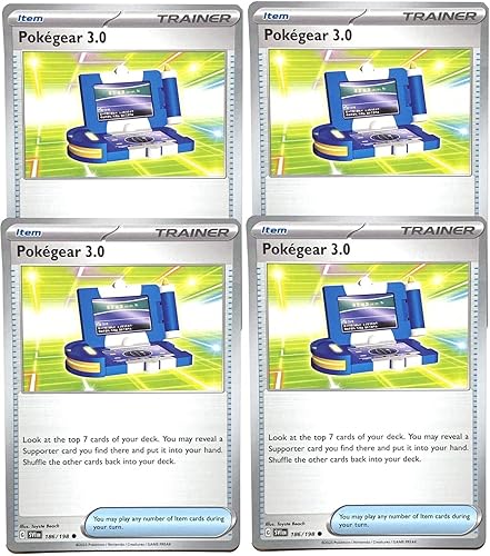 Pokegear 3.0-186198 - Escarlata y violeta - Lote de 4 cartas Pokemon - 4 juegos