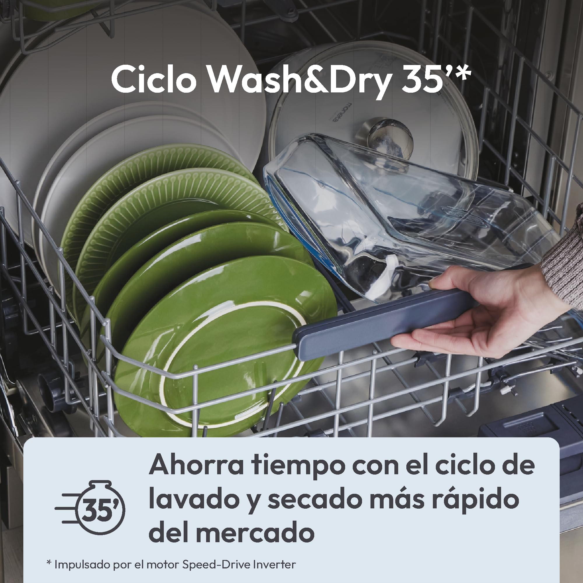 Candy Rapidò CF0C7SB0FW Lavavajillas 45 CM, 10 Servicios, Digital, Wi-Fi, 8 Programas, Tecnología Antibacterias, 47DB, Indicador Sal y Abrillantador, Cesto Superior Ajustable, Inicio Diferido, Blanco