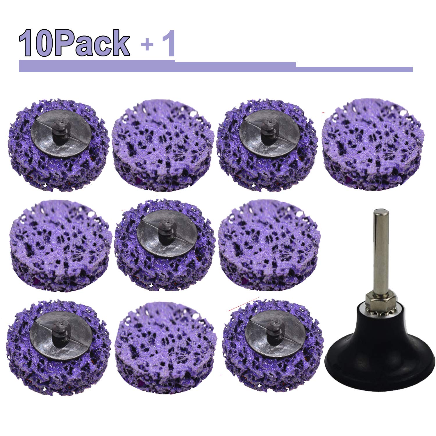 10 PCS Strip Disc Rust Removal Wheel Surface Conditioning Rust Paint Remove Clean Angle Grinder Disc Wheel Grinding Wheel 2 inch (10PCS + 1PACK)