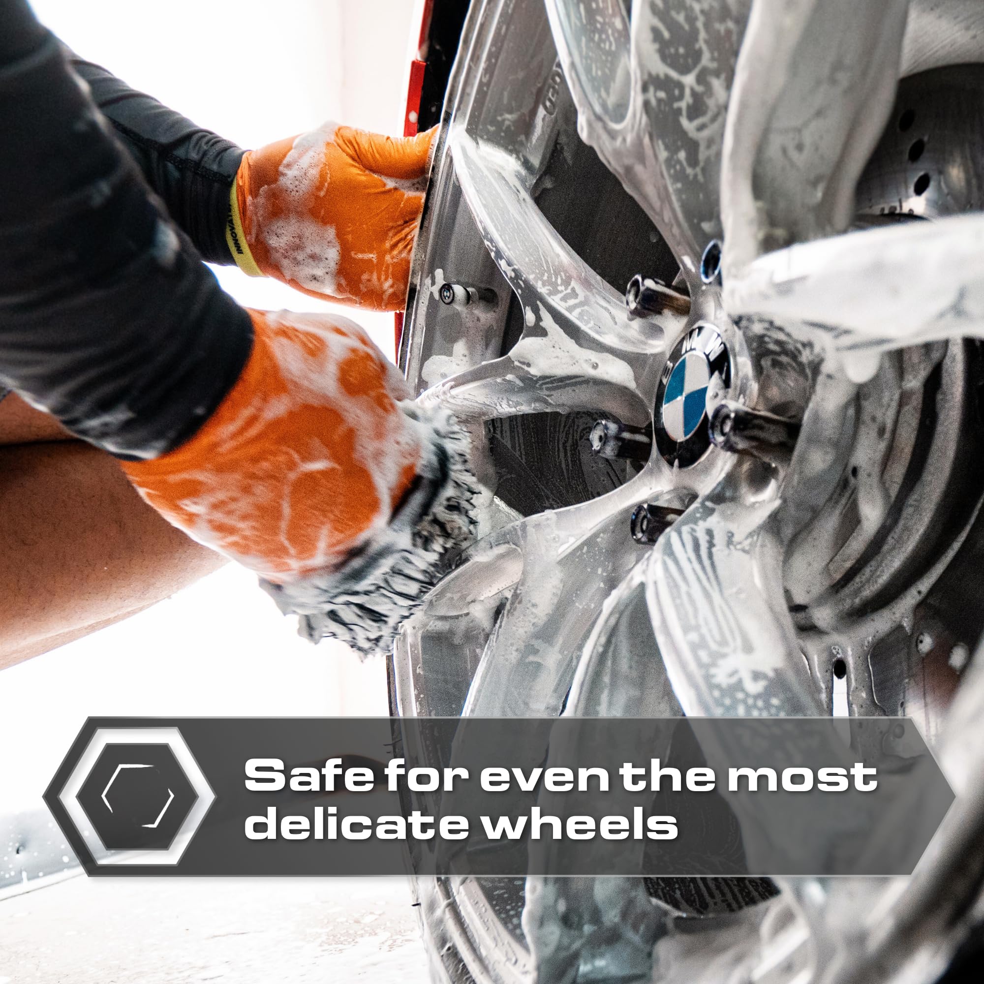 Blackline Mikrofaser-Auto-Radhandschuh, Premium, kratzfrei, Mikrofaser-Waschhandschuh für die Autoreinigung, Auto-Detaillierungszubehör, funktioniert mit Eimer, Autoshampoo oder Schaumkanone, 70 % /