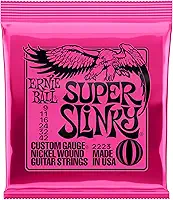 Cordas para guitarra elétrica Ernie Ball Super Slinky, revestimento de níquel, calibre 9-42