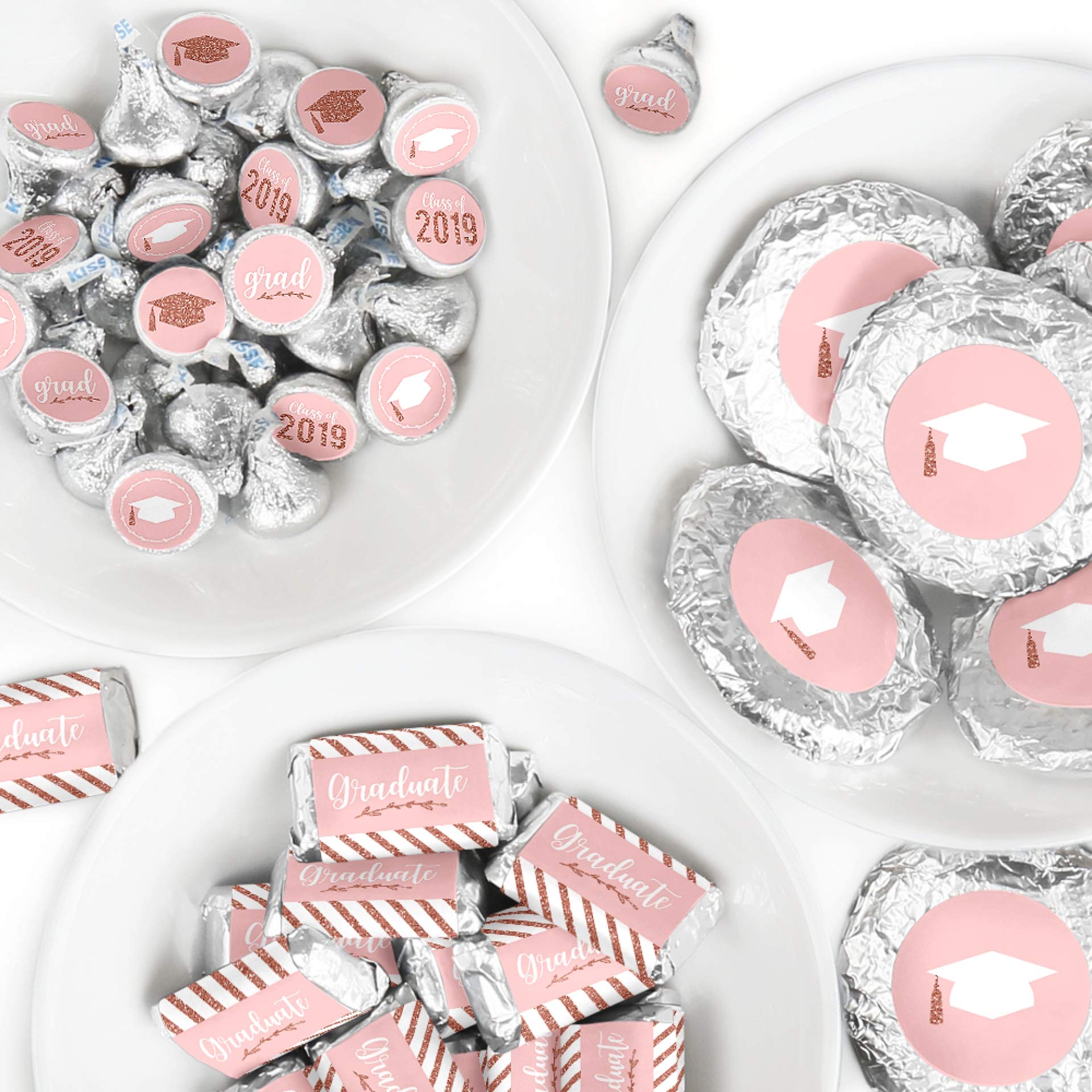 Buy Big Dot of Happiness Rose Gold Grad Mini Candy Bar Wrappers