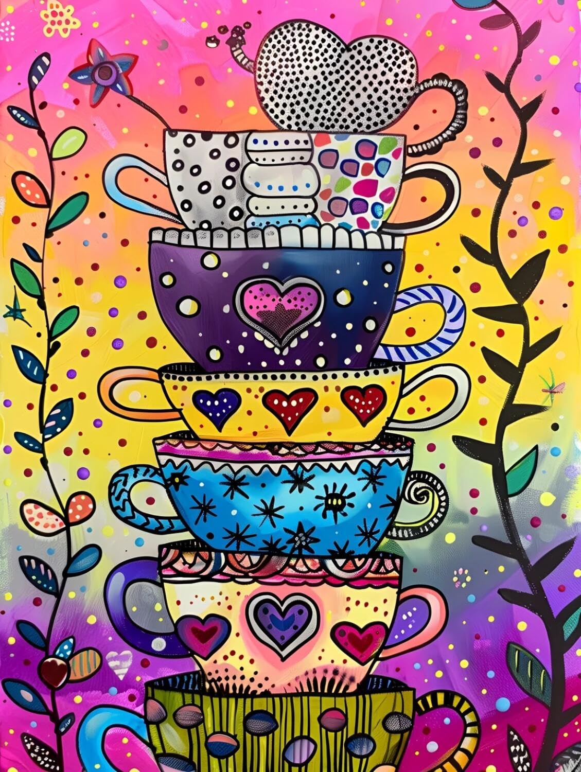 Rqwybcaxn Embroidery Beads Kit Fantasy Cup 40x50cm