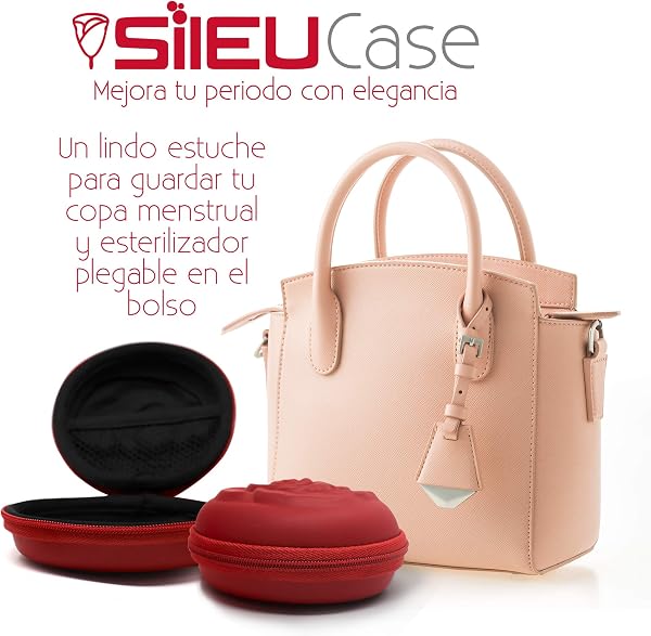 SileuCase - Custodia per coppette mestruali – ideale per trasportare il vostro tampone o coppetta mestruale in modo elegante e discreto in borsa o in viaggio S rosso - 4