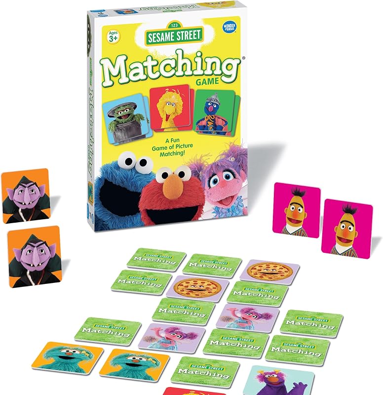 Sesame Street Memory Matching Game: Fun Toddler Learning Toys & Games for Kids Ages 3-5, Ideal for Family Play & Education