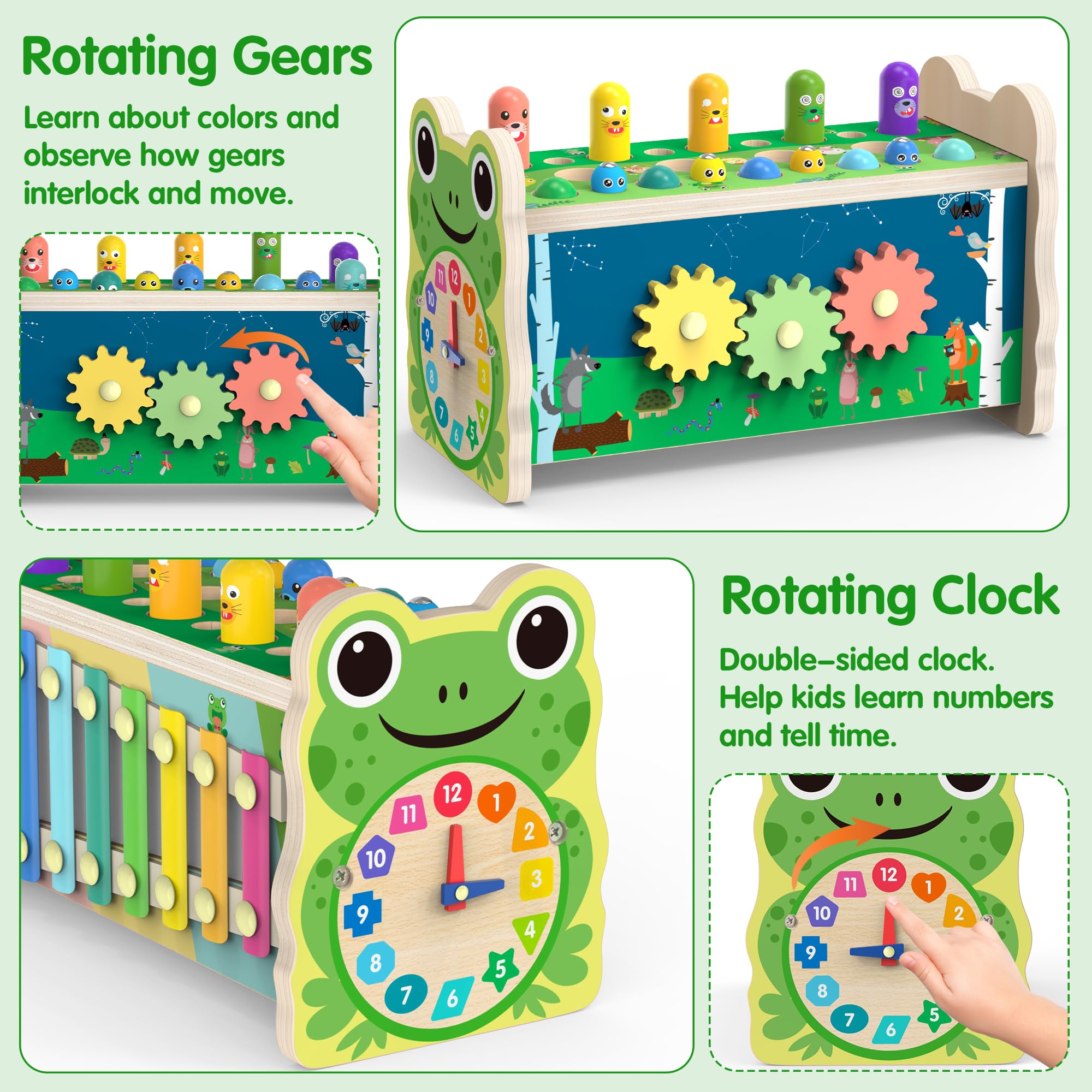 6-in-1 Wooden Montessori Toys for 1 2 3 Year Old, Mole-Tapping Game — Amazon image 3