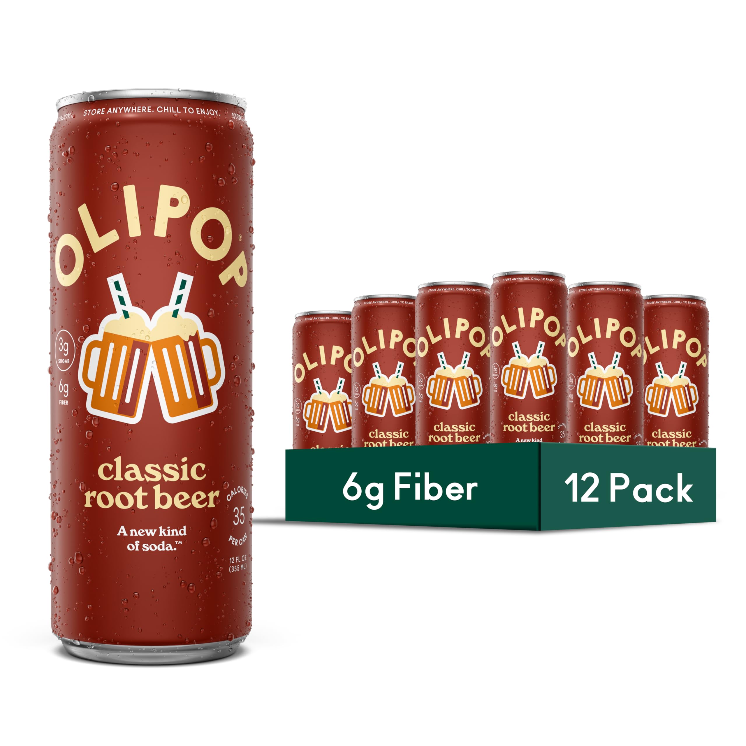 Amazon.com: OLIPOP Prebiotic Soda Pop, Classic Root Beer, Pantry