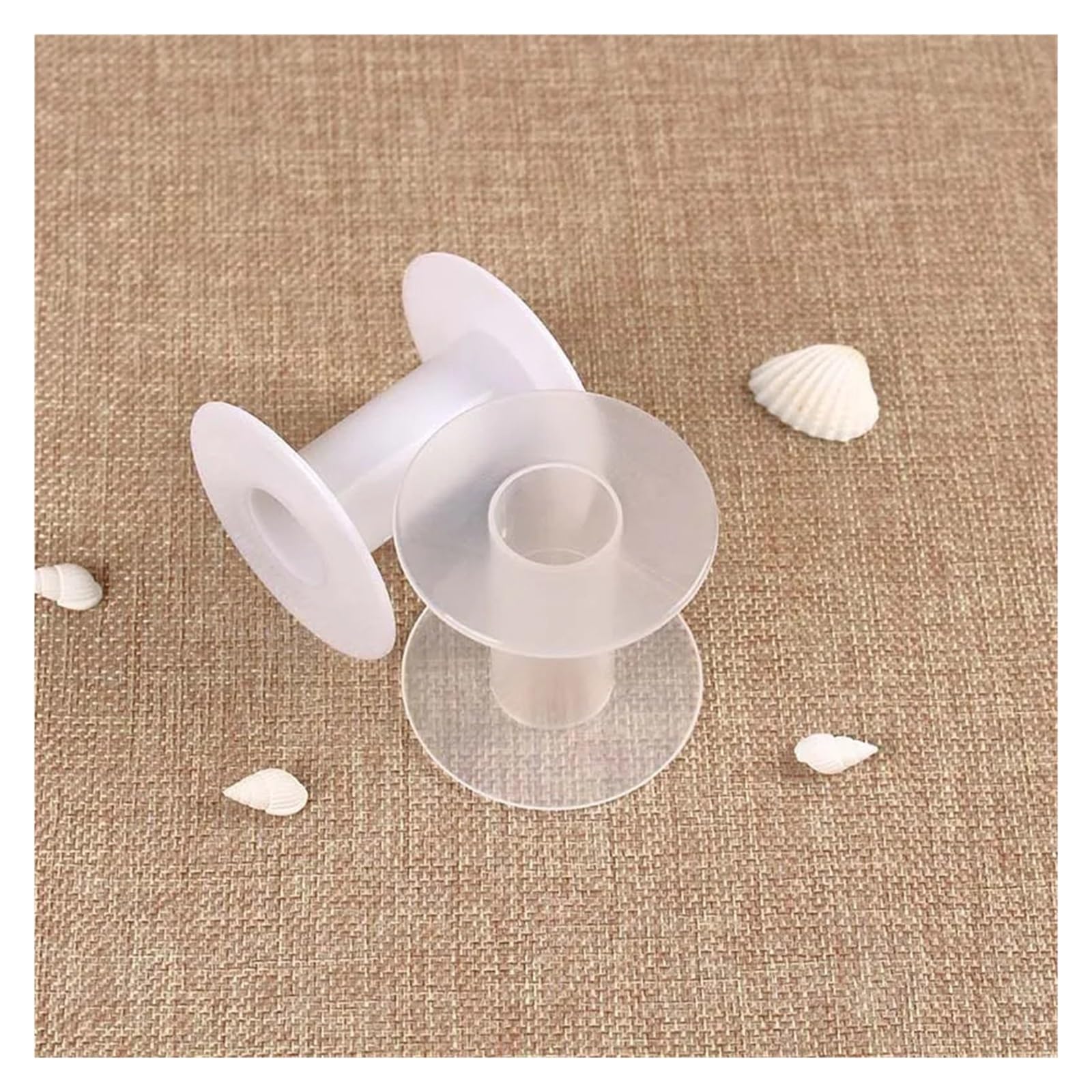 Bobina de papel vacía 10-100Pc 58mm plástico blanco transparente carrete de hilo vacío bobinas en blanco bobinadora coser herramienta de almacenamiento de punto de(5.5X7X18,20Pcs)