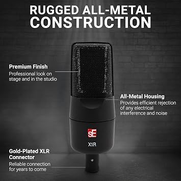 SE ELECTRONICS X1 R Passive Ribbon Microphone with Extended High-Frequency Response & High SPL Handling - Modern Ribbon Mic for Vocals, Voice-Over, Broadcast, Guitar Cabs, Drum Overheads & More