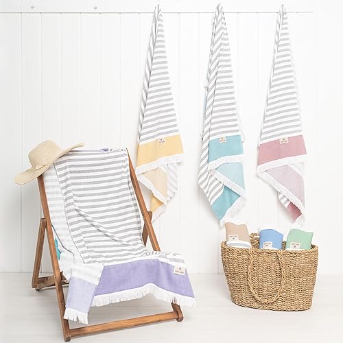 Miniatura 8 de American Soft Linen - Juego de toallas de baño turcas, 100% algodón, 35 x 60 pulgadas