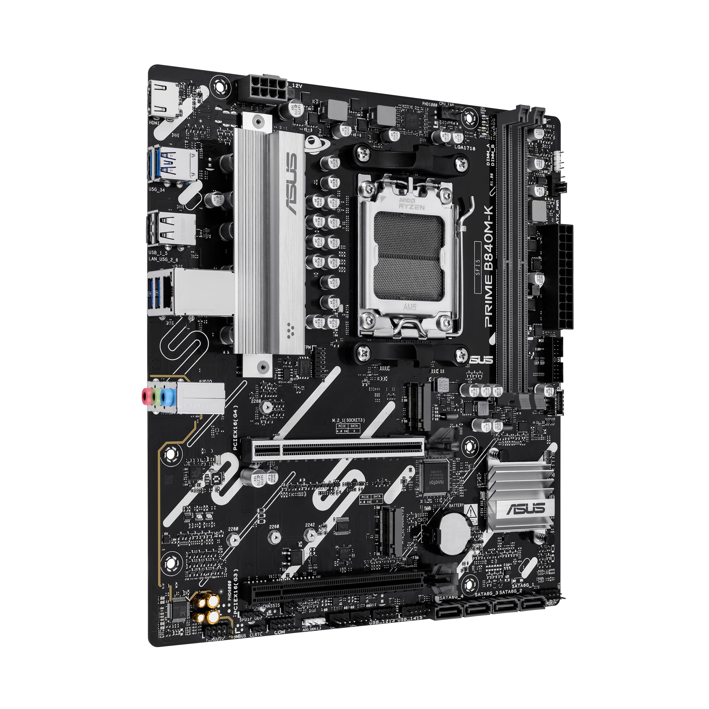 Asus Prime B840M-K - Motherboard - Micro Atx - Socket Am5 - Amd B840 Chipsatz - Usb 3.2 Gen 1, UsB-C 3.2 Gen 1 - 2.5 Gigabit Lan - OnboarD-Grafik (cp
