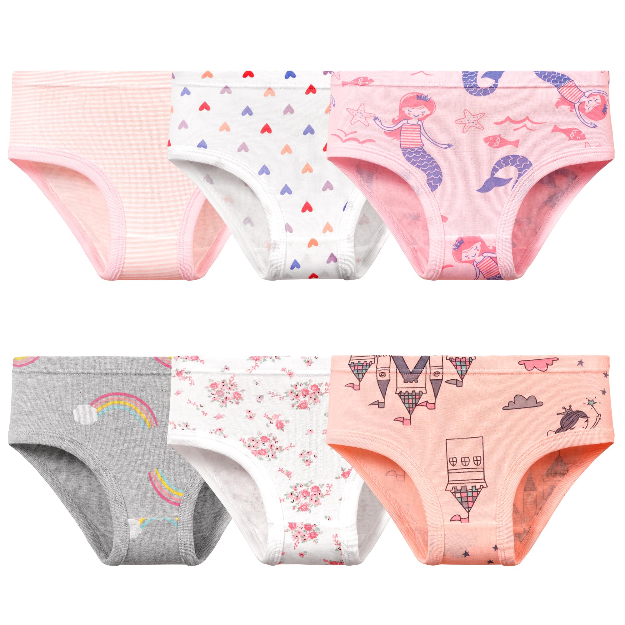 ELUTONG Girls Underwear 100 Cotton Toddler Girl Panties Soft Comfortable for 2-8T Girl 6 Pack