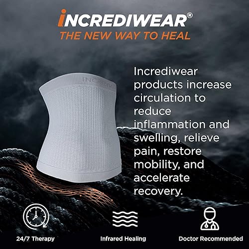 Miniatura 2 de Incrediwear Funda para el cuerpo manga de apoyo de espalda para aliviar el dolor de espalda baja y apoyo lumbar, ayuda con la inflamación y la