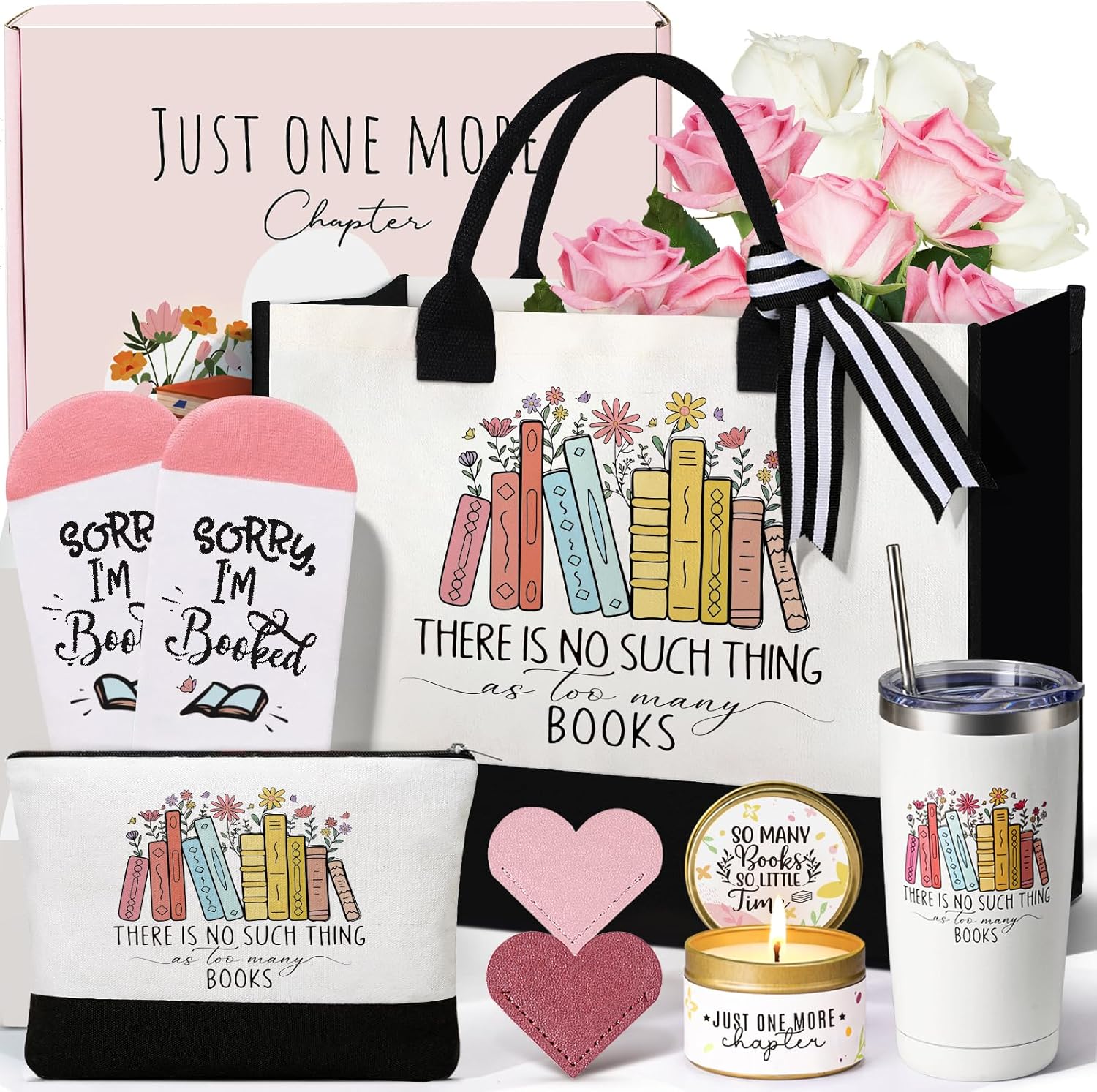 Frerdui Book Lover Gifts for Women, Bookish Gifts w Reading Accessories, Books Club Gift for Readers and Bookworms Women Birthday Gift for Book Lovers, Librarians, Teachers