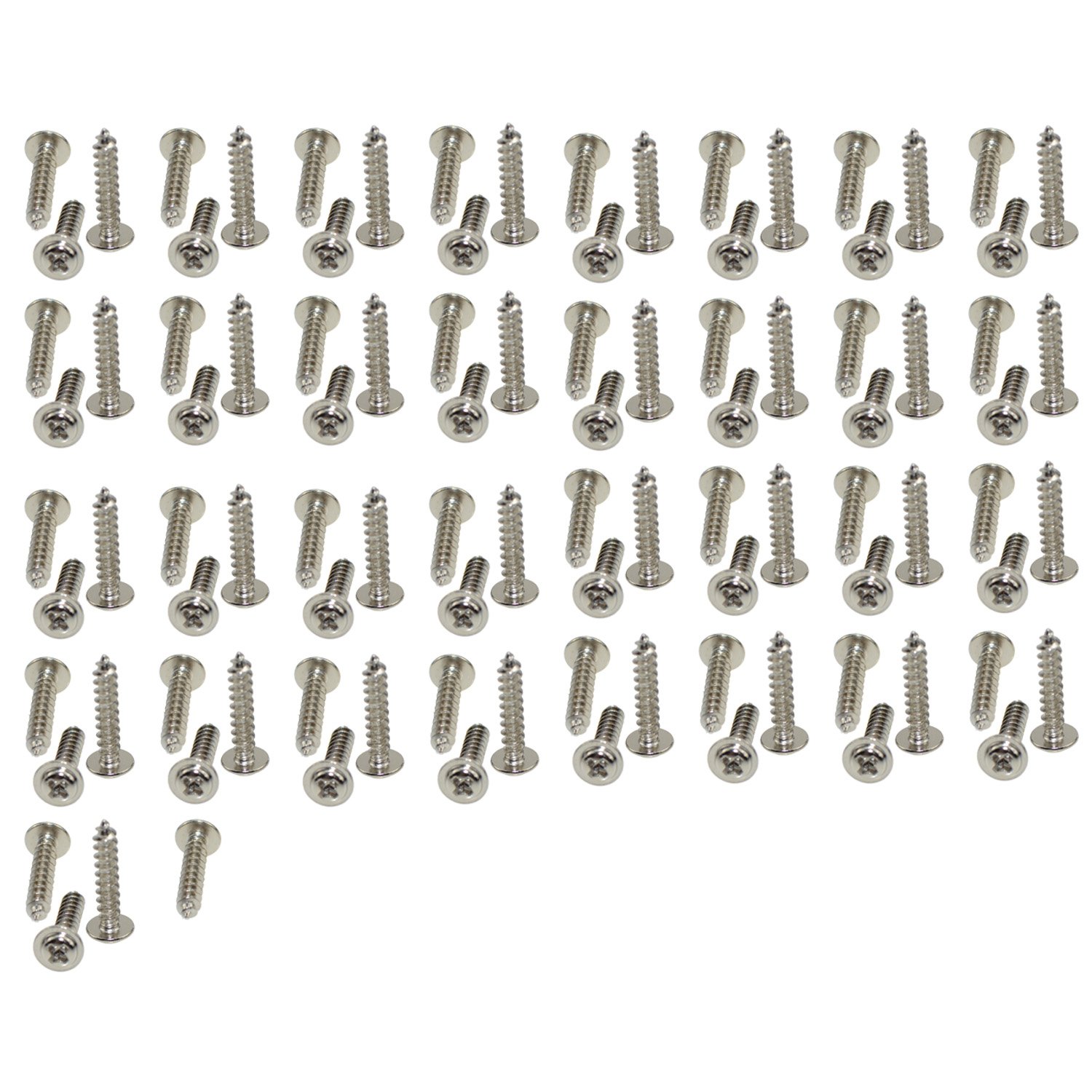 Cross Recess Screws Mushroom Head Screws Self Tapping with Gasket Nickel Plated Screws (PWA4X20)