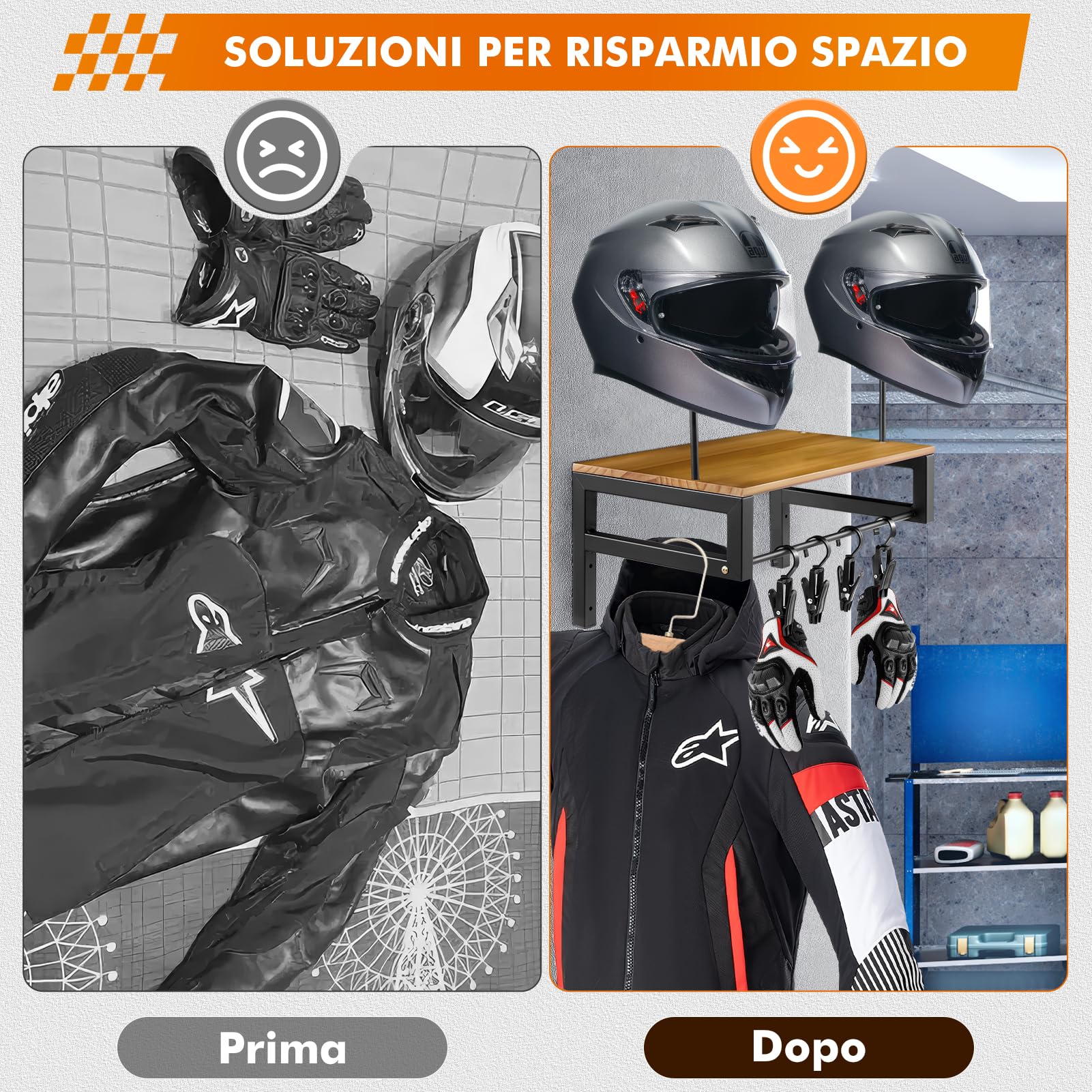 Supporto per Casco da Moto, Supporto per casco da Parete, Supporto per Casco a Parete Utilizzato per Moto e Ciclismo Attrezzature