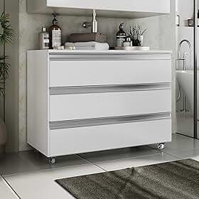 Gabinete Joia 80cm 03 Gavetas Branco Inteiro