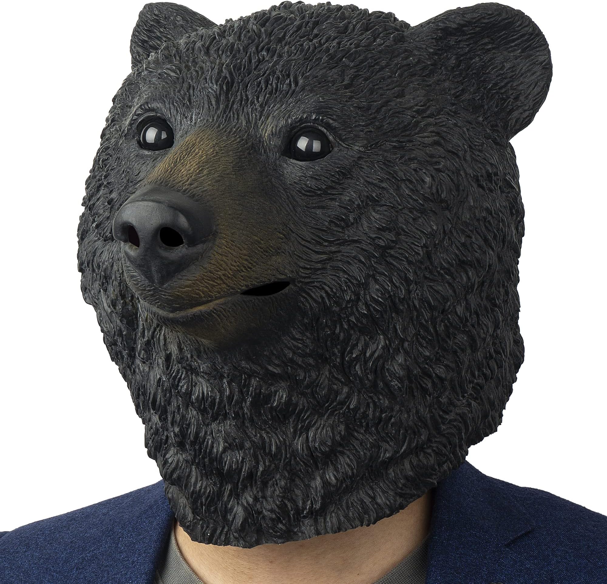 Black Bear Mask Wild Animal Latex Full Head Realistic Masks Fancy Dress for Halloween Carnival Costume Party