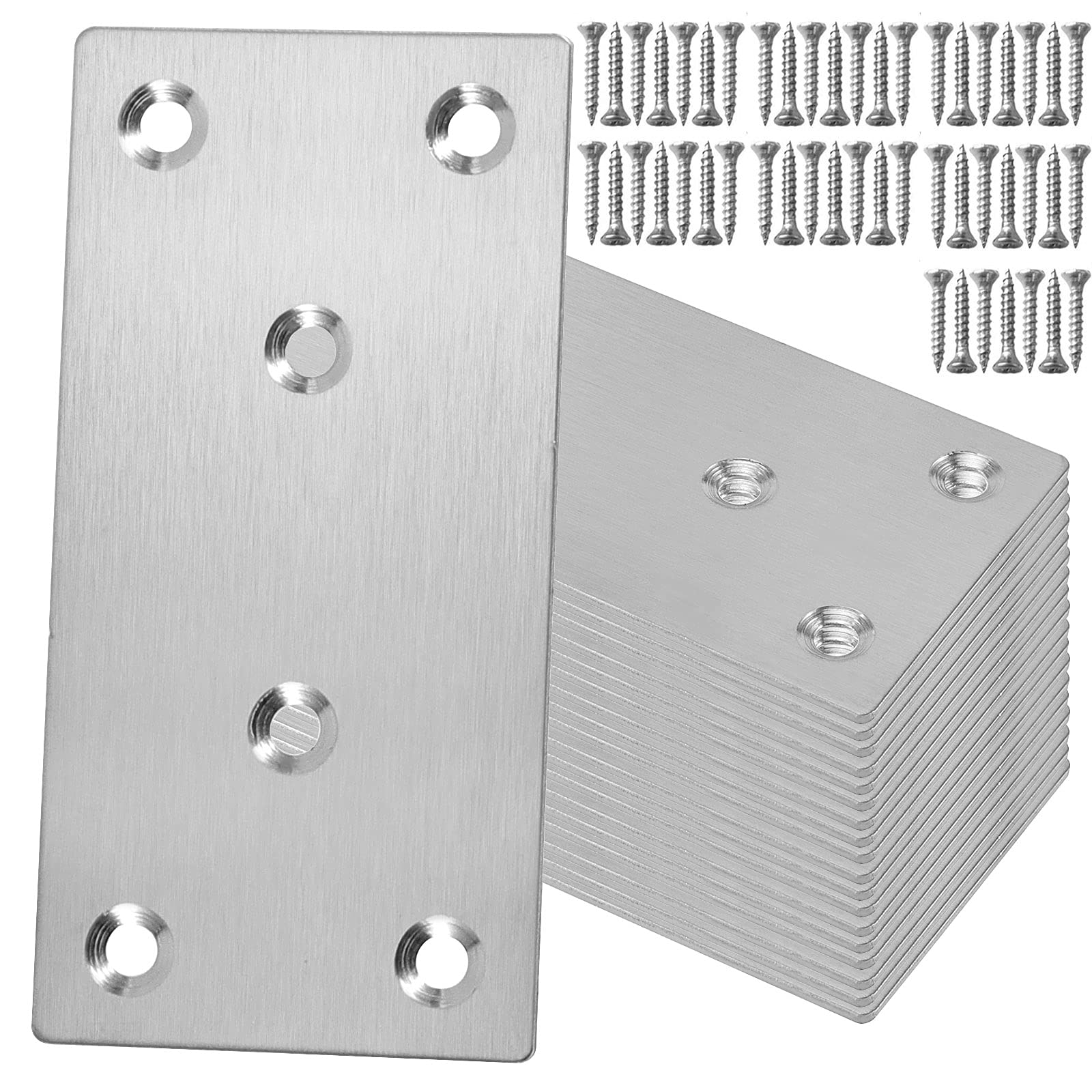ZOENHOU 40 PCS Ending Bracket Plate With Screws, 4 X 2 Inch Heavy Duty - View #5