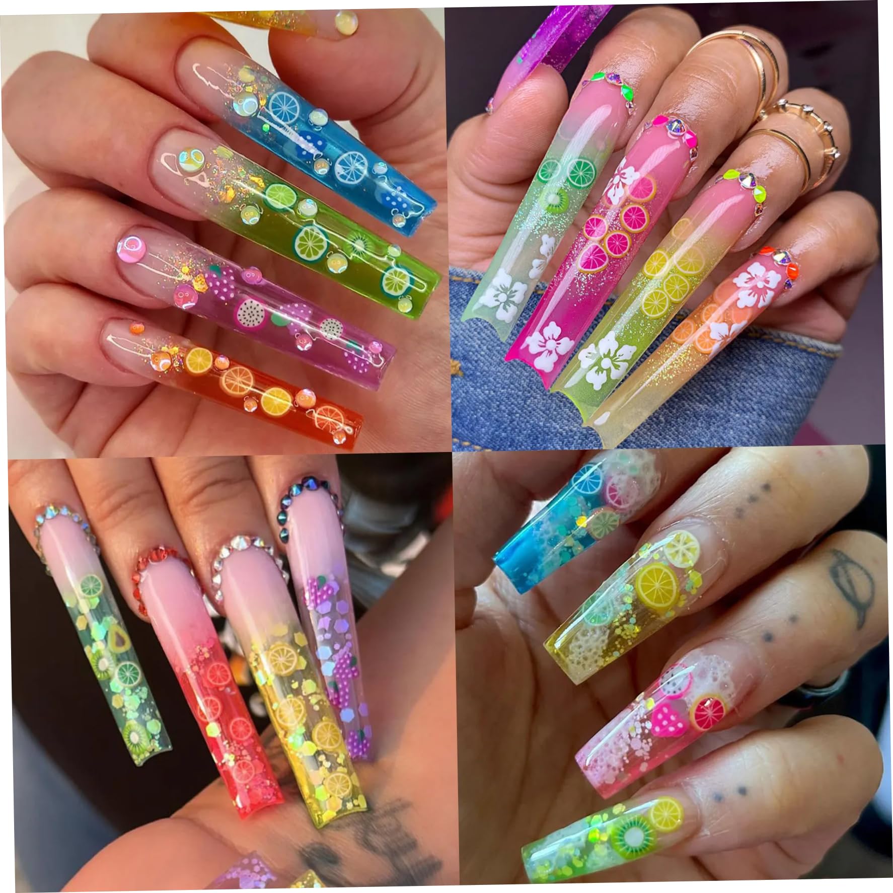 Charme à ongles de fruits, autocollants à ongles de fruits bricolage 3D