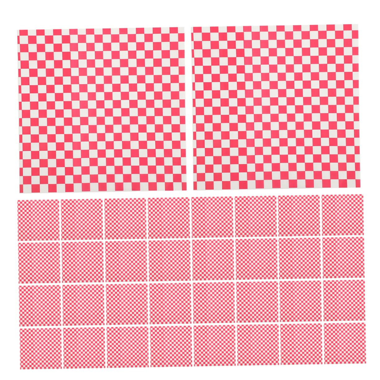 Alipis 100pcs Food Basket Liners Red Checkered Greaseproof Paper 30x30cm Oil-resistant Sandwich Bags Paper for Fast Food Baking Picnics