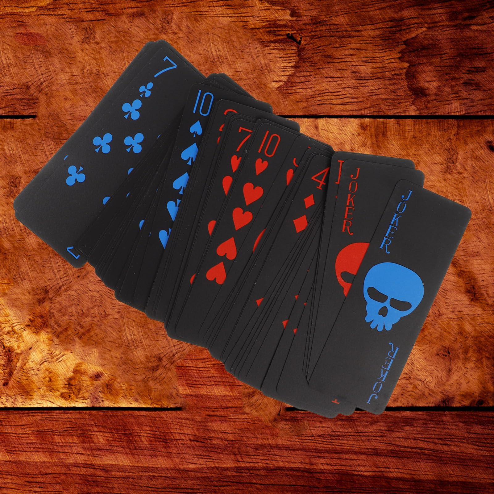 Vaguelly Carte da Impermeabili con Deck Carte PVC Nero Opaco per Poker e Giochi da Tavolo per Feste e Adulti