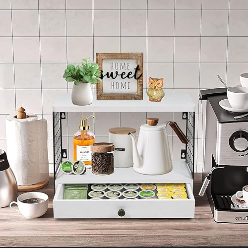 Miniatura 6 de Mesita de noche flotante para mesita de noche, estantes flotantes de metal de madera para dormitorio, estante de pared de baño con cajón, estante de