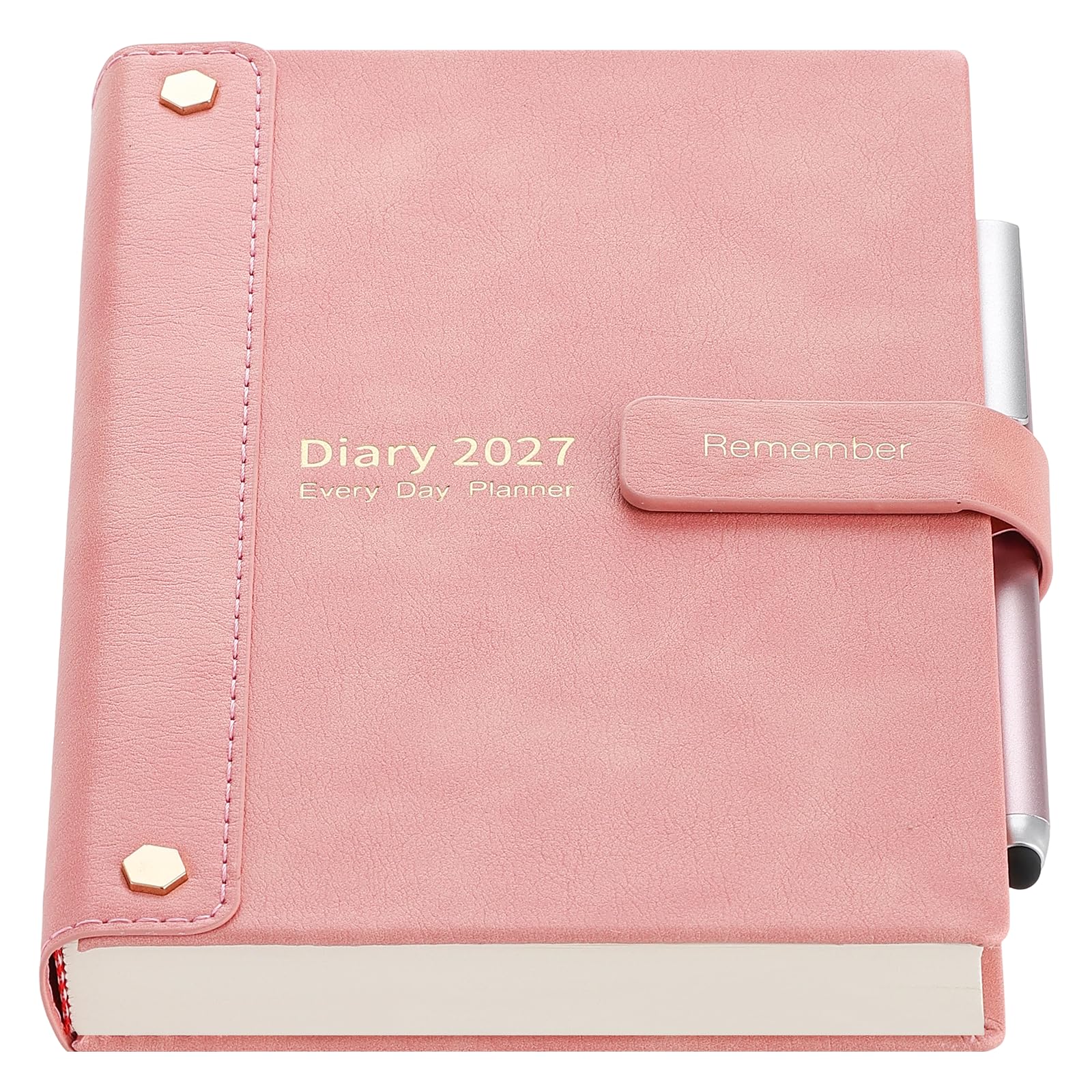 Mljtoyo Diary 2027,2027 Diary A5 Page a Day, Full Year Diaries,Pink