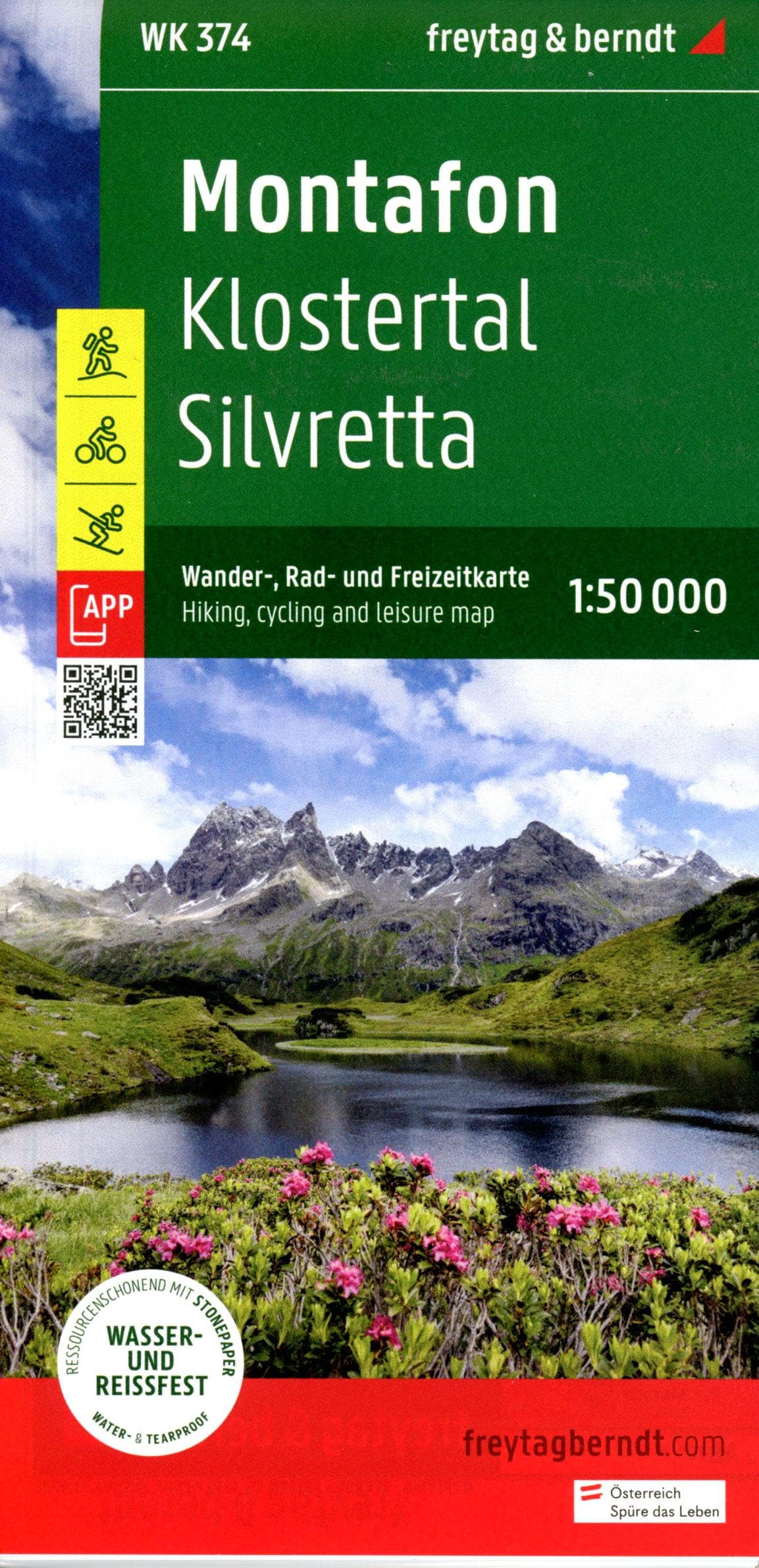 Montafon - Klostertal - Silvretta Hiking, Cycling & Leisure Map - 1:50,000 scale: Klostertal - Silvretta, mit APP, wasserfest und reißfest: 374 (Wander-Rad-Freizeitkarte)