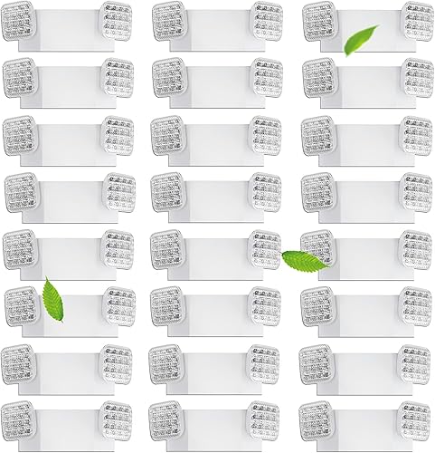 Paquete de 24 luces LED de emergencia comerciales, luz de emergencia con batería de respaldo, lámpara de emergencia de doble cabezal ajustable para
