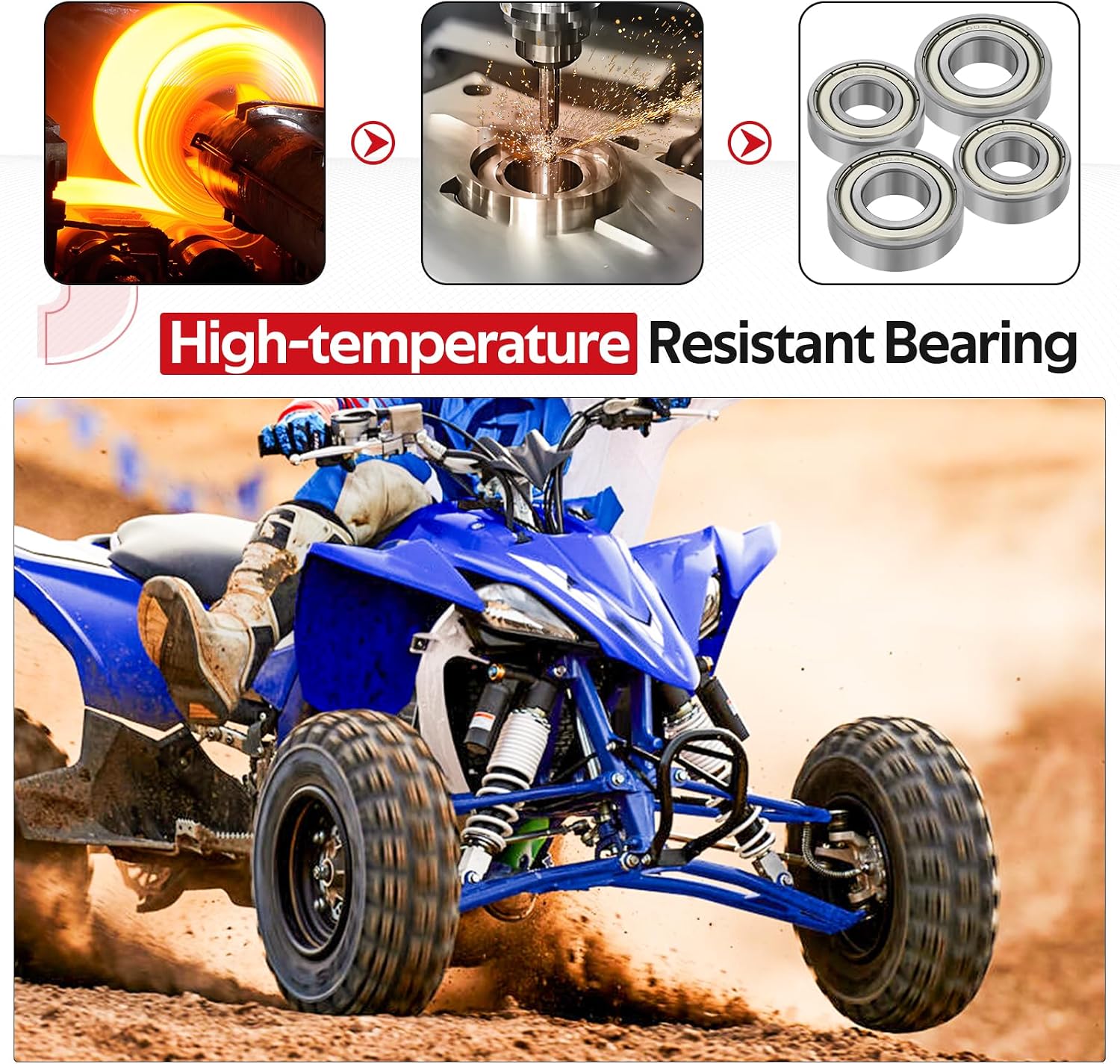 JAVIK Front Wheel Bearings Seals Kit for Yamaha Raptor 700 660 350 250 125 Banshee 350 Warrior 350 YFZ450 Bear Tracker 250 Big Bear 250 Bruin 250 Blaster 200