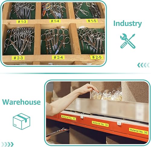 Miniatura 6 de NineLeaf Paquete de 3 cintas de etiquetas compatibles con Dymo D1 45018 S0720580 de 0.472 in, 12 pulgada, negro sobre amarillo, para LabelManager