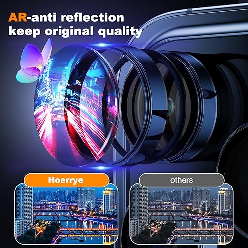 Miniatura 3 de Hoerrye 3+1 Protector de lente de cámara para iPhone 15 Pro MaxiPhone 15 Pro, Mantener el diseño original del lente Verdaderamente inastillable