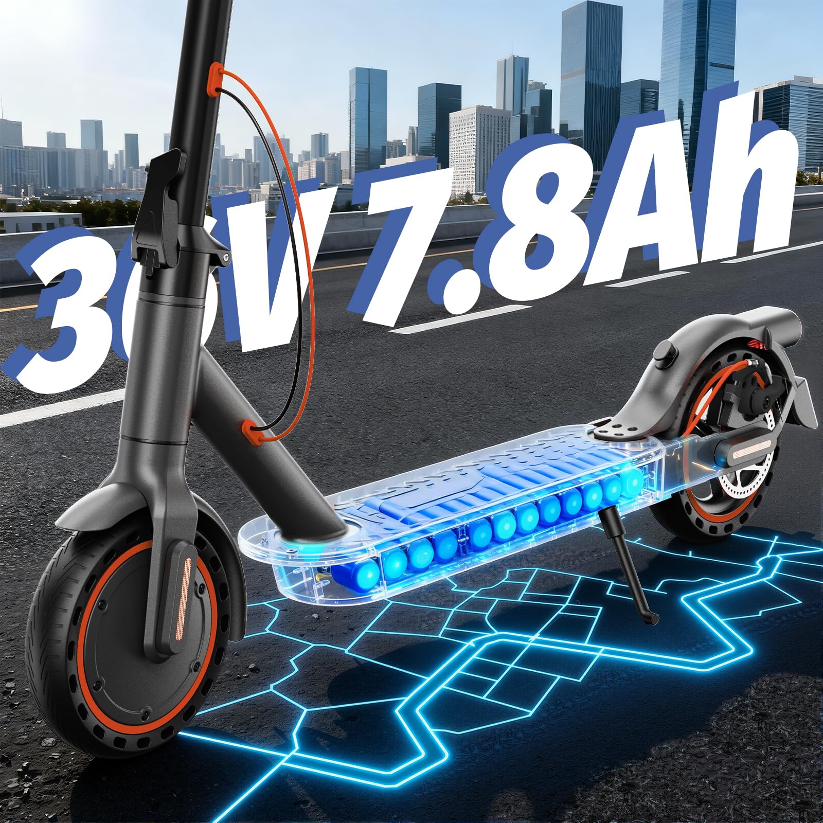 Monopattino Elettrico,Motore da 350W, 25 km/h, 30-35KM, Turn Signal, APP | 8.5" Scooter Elettrico Pieghevole, Carico Massimo 120 KG, Doppio Freno, Indicatore di direzione