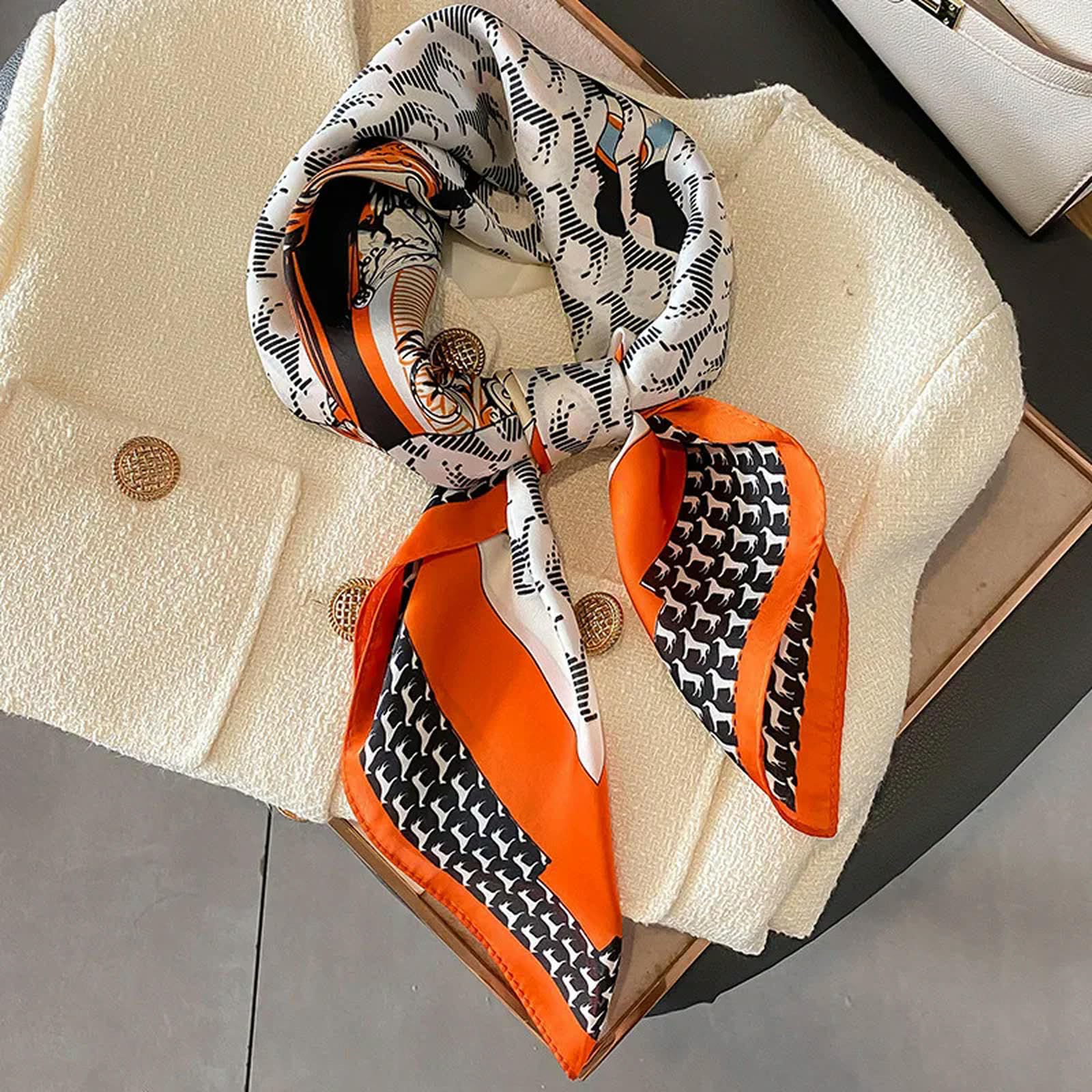 Bufanda de Verano con Estampado de Seda para Mujer, pañuelo Cuadrado para el Pelo, Banda para la Cabeza, chales, pañuelo para el Cuello, Bandana para Mujer