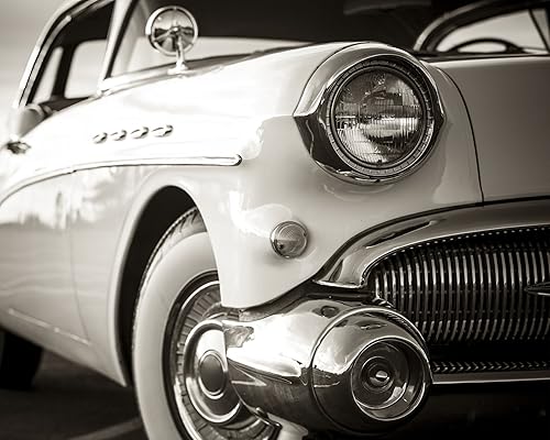 WR50541 - Mural de pared para coche clásico, color blanco