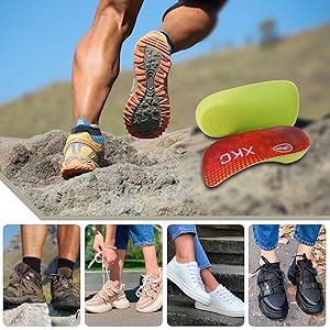 Arch Support Inserts Women Insoles - Orthotics Work Boot Shoe for Plantar Fasciitis, Flat Feet, Shock-Absorbing, Over-Pronation, Relief Heel Spur Pain, Heel Cushion Increase Men Women Insoles