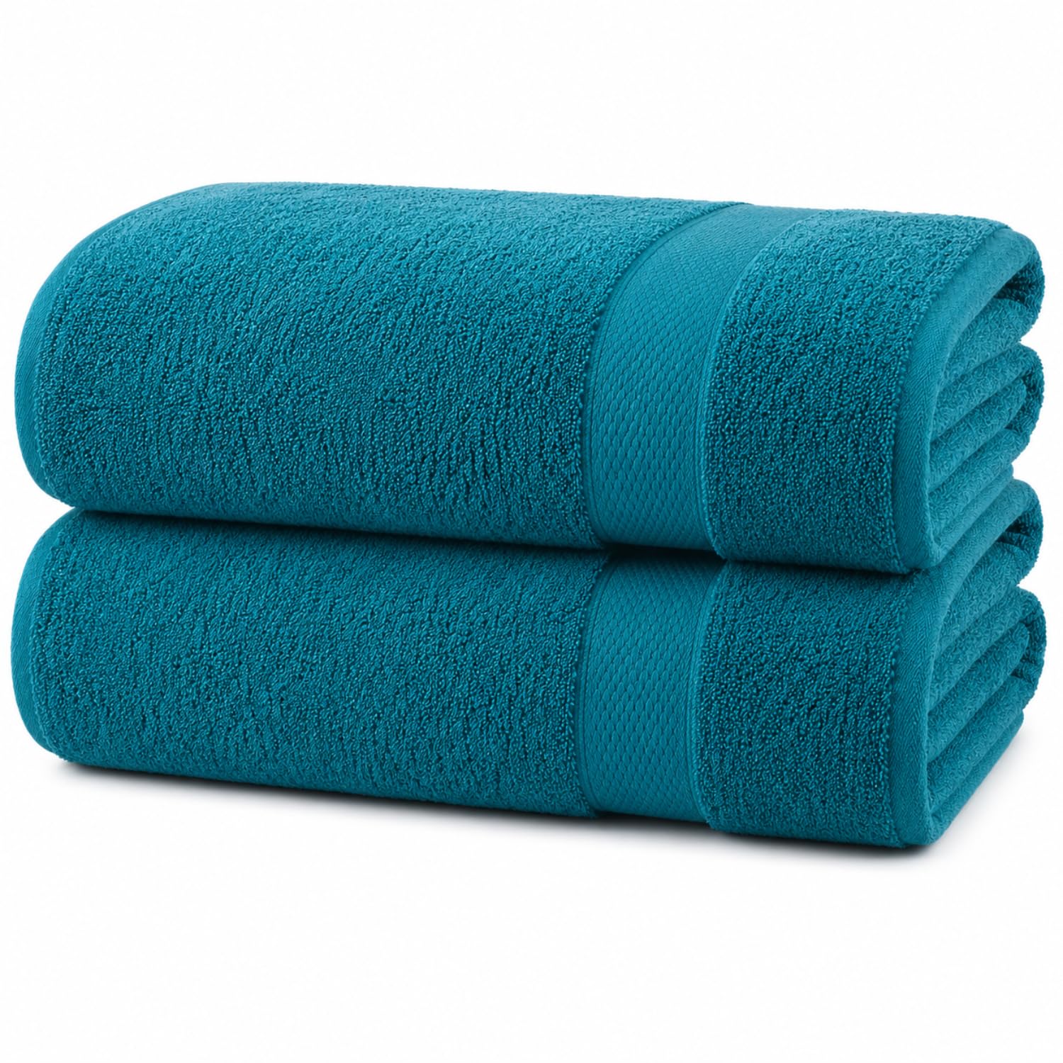 Opulent Dreams 100% Egyptian Cotton Towel Sets – Soft, Absorbent, Quick-Dry – Includes Bath Sheets, Bath Towels, Hand Towels, Flannels – Luxuriously Easy to Wash (Teal, Bath Sheet (Pack of 2))