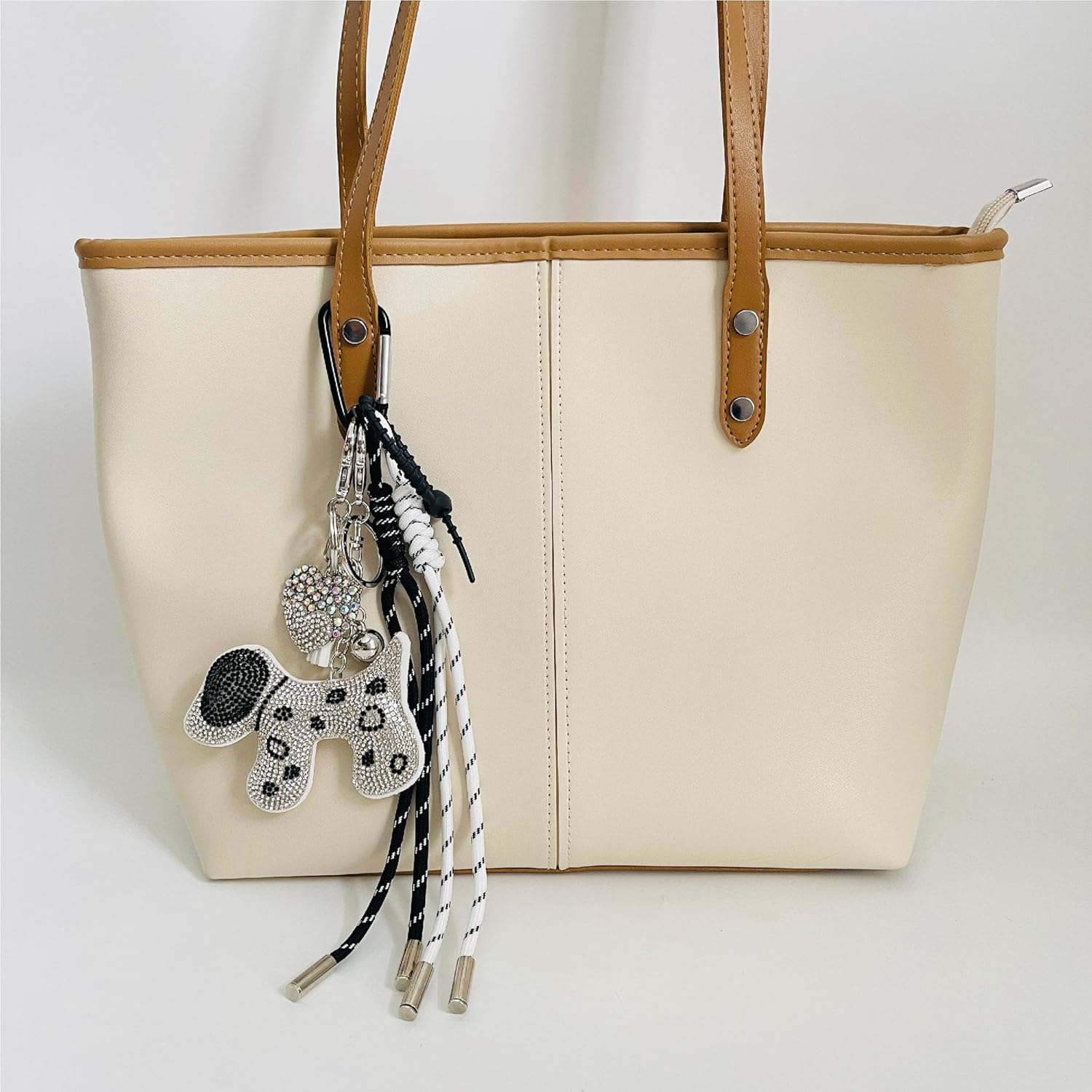 QTMY Cute Sparkling Rheinstone Puppy Dog Keychain Bag Charms for Handbag Purse Backpack Accessories for Bogg Bag,649 - Image 5