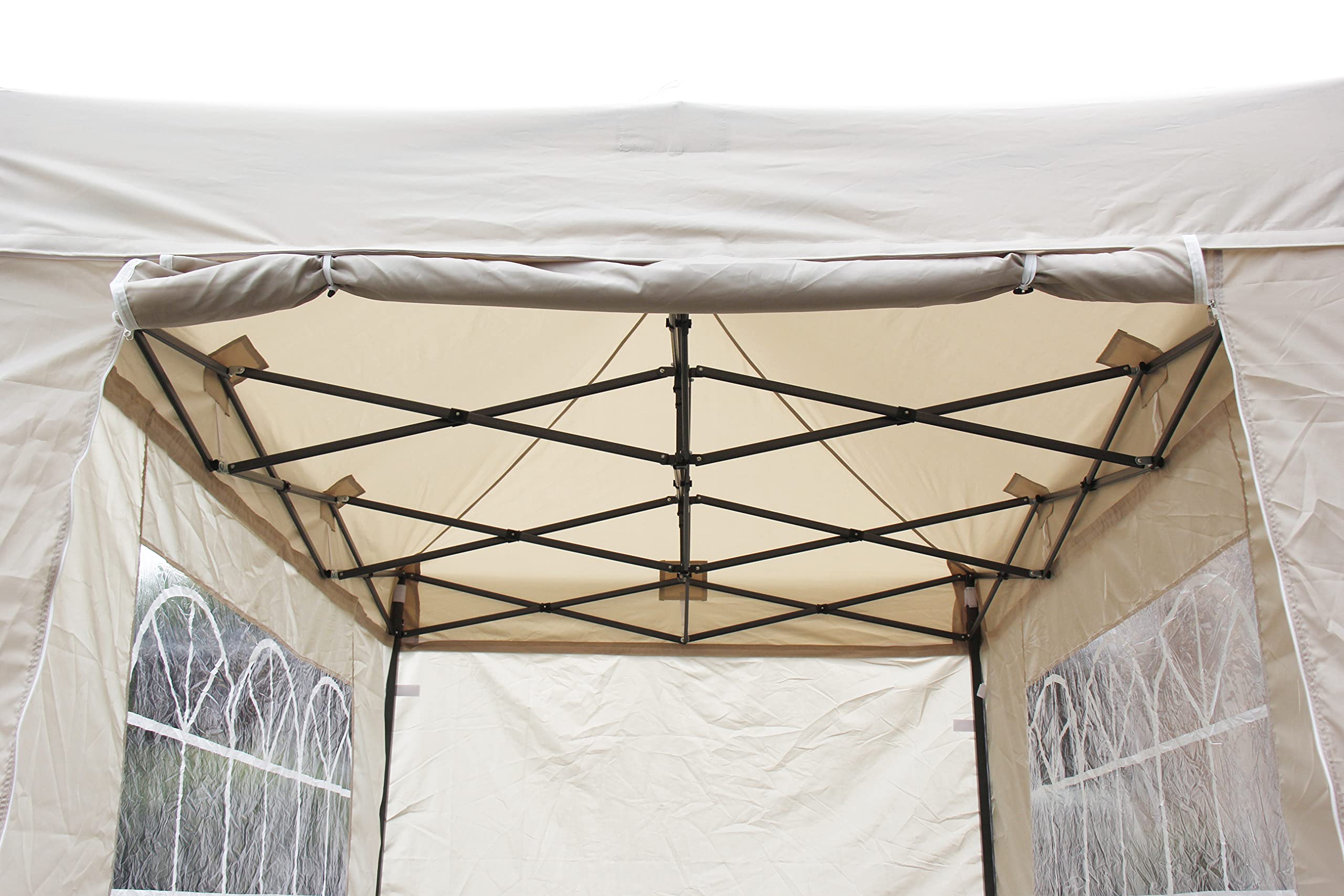 All Seasons Gazebos | 3x2m Pop Up Gazebo mit 4 Seitenwänden, Zubehörpaket & Rolltasche | Schwerlast, vollständig wasserdicht, hochwertige Materialien (Beige)