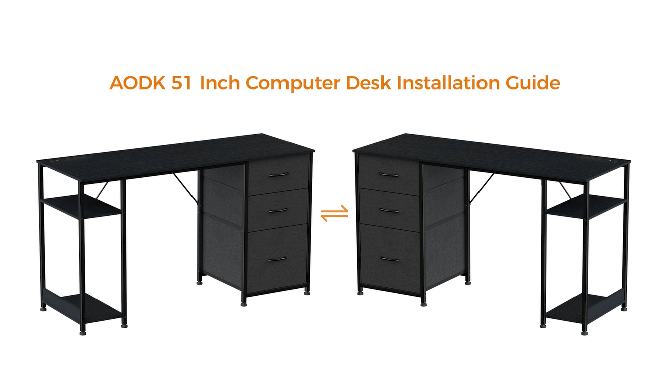 Amazon.com: AODK 51 Inch Computer Desk with Drawers & USB Power