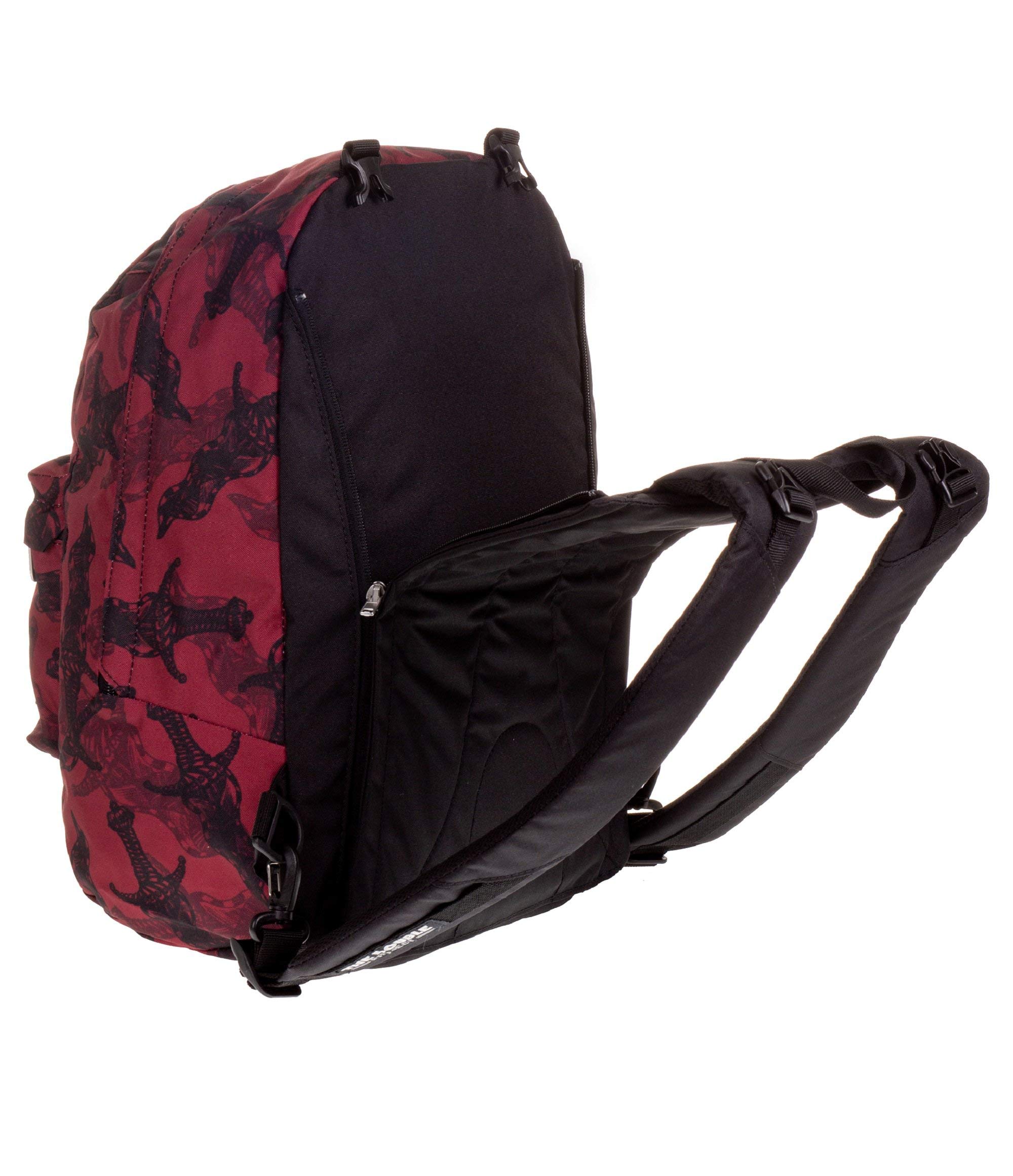 Seven Zaino Reversibile Updown, Rosso, Nero, Cuffie incluse, Per bambini, Bambine, Ragazzi e ragazze, Scuola e tempo libero