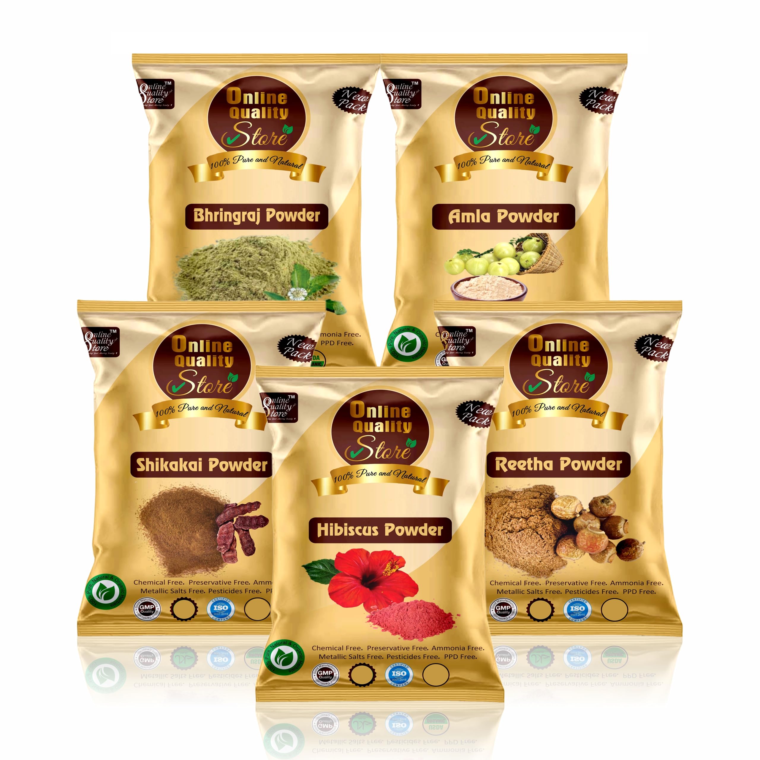 Online Quality Store Amla Reetha Shikakai, Bhringraj and Hibiscus Powder for Hair Conditioner (250 g)